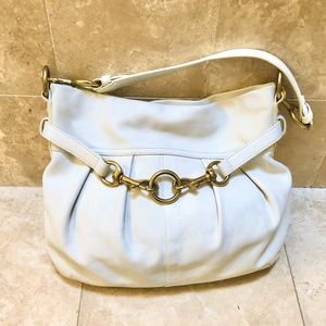 Coach White Leather Satchel Purse